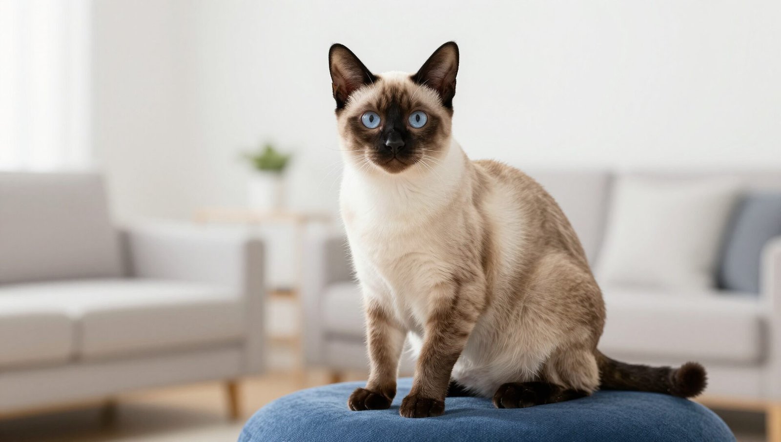 A healthy kitten from reputable Siamese cat breeders.