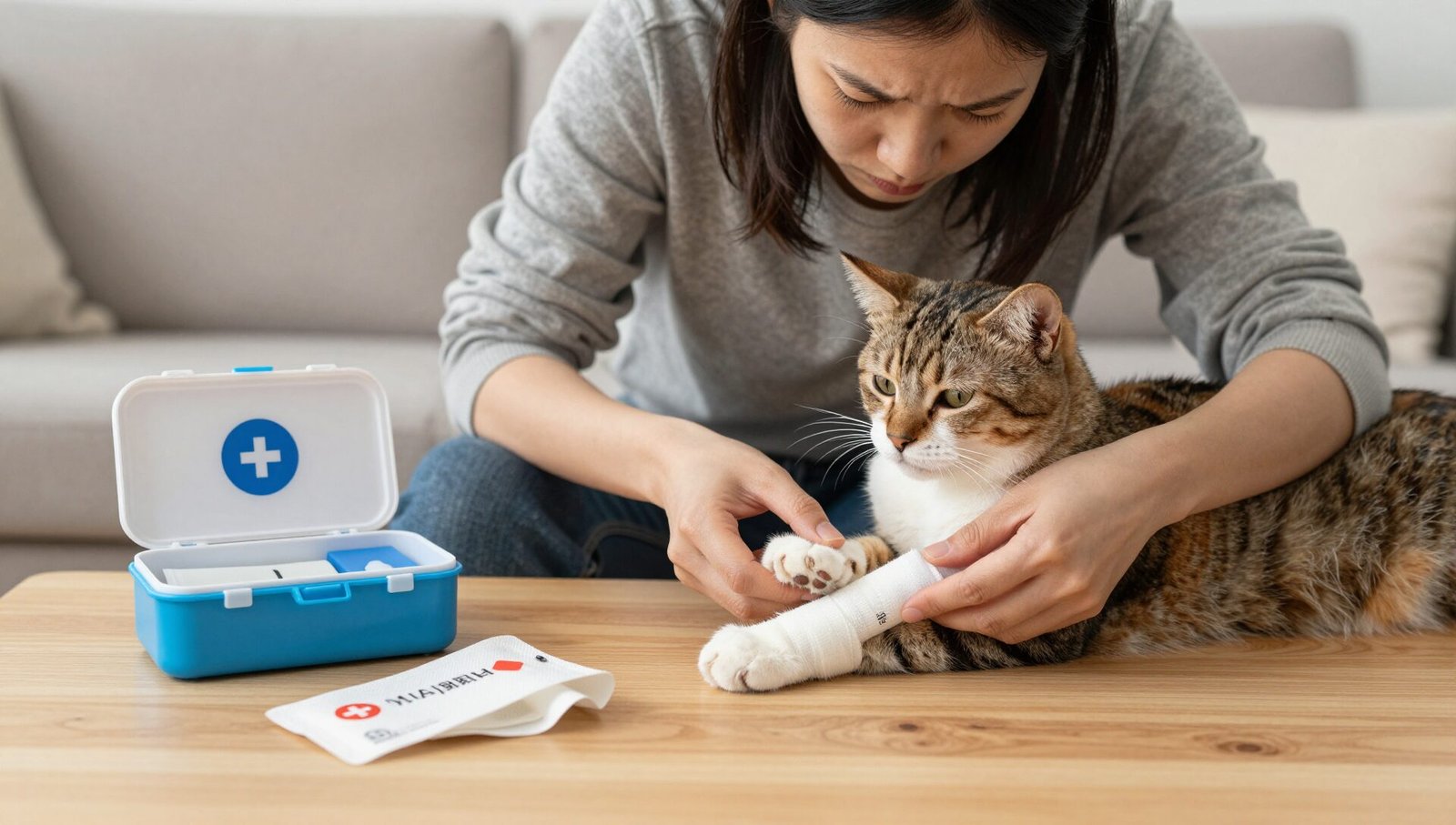 Your Guide to Cat First Aid - treating a cat wound at home.